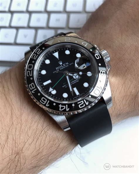 rubber band for vintage rolex gmt|rolex watch with rubber strap.